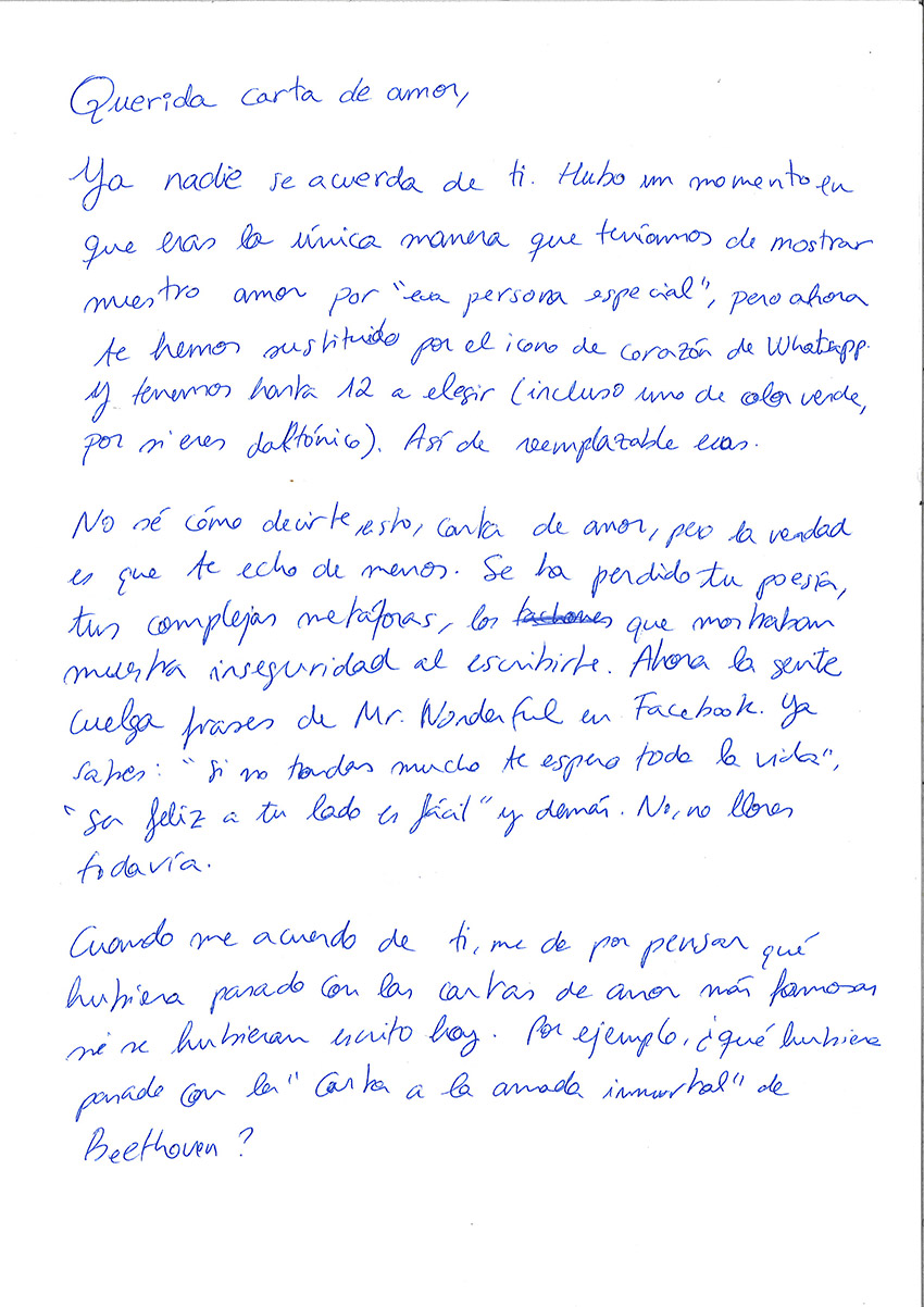 Ejemplo Carta De Amor Carta de amor de Jordi Iglesias a la carta de amor - fantasticmag