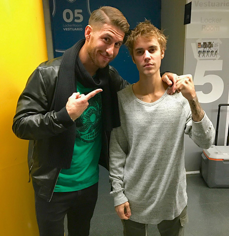 Sergio Ramos y Justin Bieber